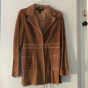 Suede jacket with whipped stitching